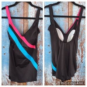 Vintage Mainstream Black Striped Swimsuit